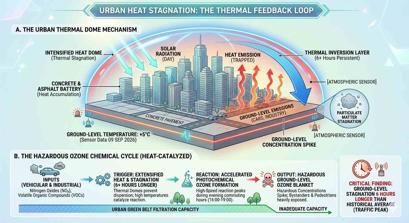 Thermal Feedback Loops Trap Ground-Level Toxins Six Hours Longer in Major Metros